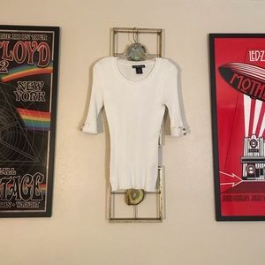 White 3/4 Sleeve Sweater Top